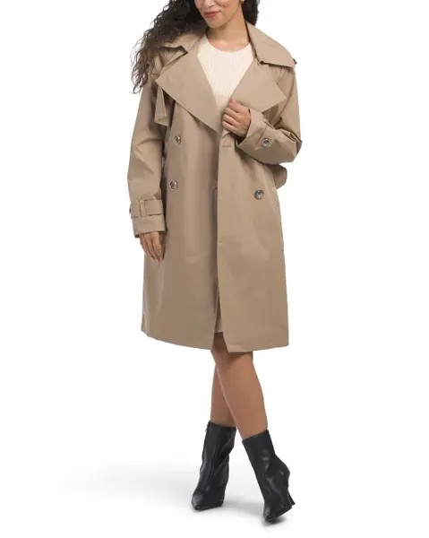 Тренч Missy с двойной грудью и поясом Anne Klein, цвет Khaki