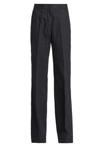 Широкие брюки Pantery из смесового хлопка Dries Van Noten, черный