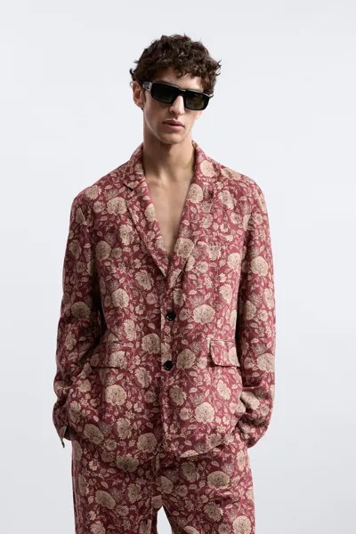 Костюмный пиджак с цветочным принтом – ограниченный выпуск ZARA, рисунок