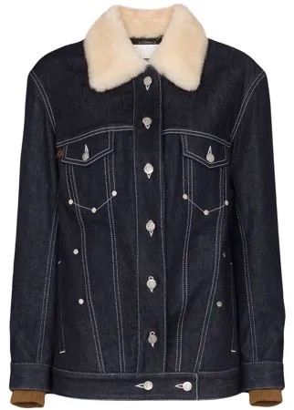Chloé джинсовая куртка с меховым воротником