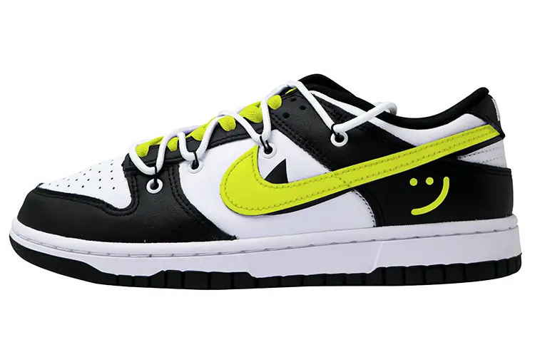 Кроссовки Nike Dunk Skateboarding Shoes Unisex Low-top Black/White/Yellow, черный/белый