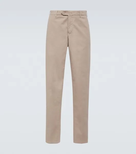 Брюки Panta Flat из смесового хлопка Loro Piana, бежевый