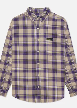 Мужская рубашка thisisneverthat Plaid Twill, цвет фиолетовый, размер S