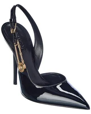 Женские лакированные туфли Versace Safety Pin с ремешком на пятке