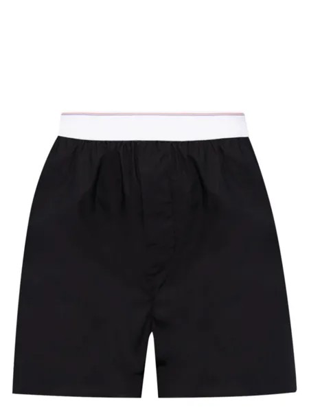 Хлопковые шорты с логотипом на поясе Alexander Wang, черный