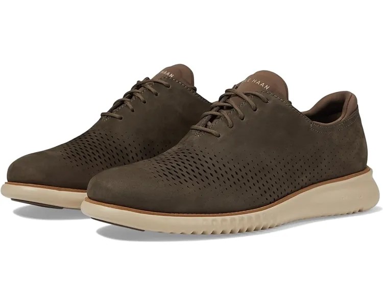 Оксфорды Cole Haan 2.Zerogrand Laser Wing Tip Oxford Lined, цвет Deep Olive Nubuck/Oat