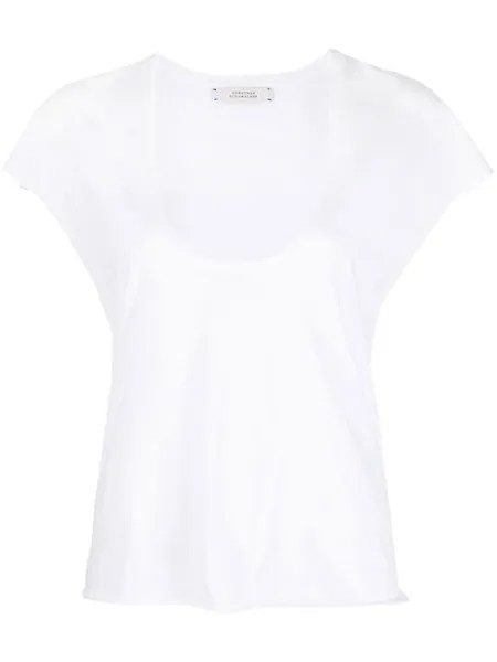Dorothee Schumacher deep U-neckline T-shirt, белый