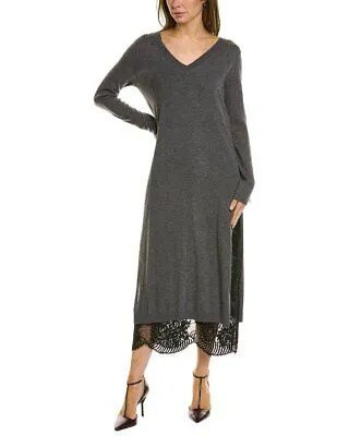 Женское платье-свитер из смеси шерсти и кашемира Twinset с v-образным вырезом