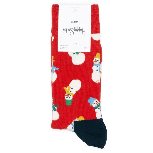 Носки унисекс Happy Socks Happy-Socks-Snowmen-Red разноцветные 36-40