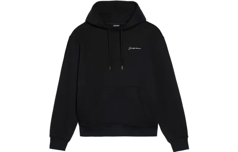 Толстовка Le Sweatshirt Brode с вышитым логотипом, толстовка с капюшоном Regular Fit Jacquemus, черный