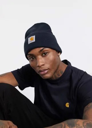 Темно-синяя шапка-бини Carhartt WIP-Темно-синий
