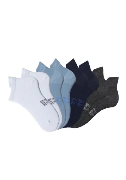 Носки H.I.S Sneaker, цвет 2x marine, 2x weiß, 2x grau meliert, 2x hell blau