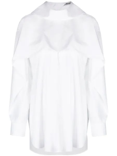 Issey Miyake многослойная рубашка с длинными рукавами, белый