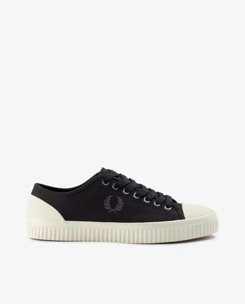 Черные парусиновые кроссовки унисекс на шнуровке с логотипом сбоку Fred Perry, черный