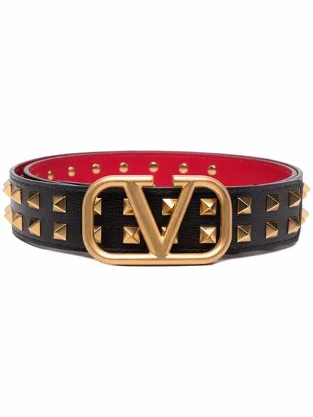 Valentino Garavani ремень Rockstud с логотипом VLogo Signature
