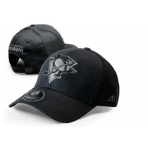 Бейсболка мужская NHL Pittsburgh Penguins Atributika & Club, кепка НХЛ Питтсбург Пингвинз из хлопка черная Атрибутика и Клуб