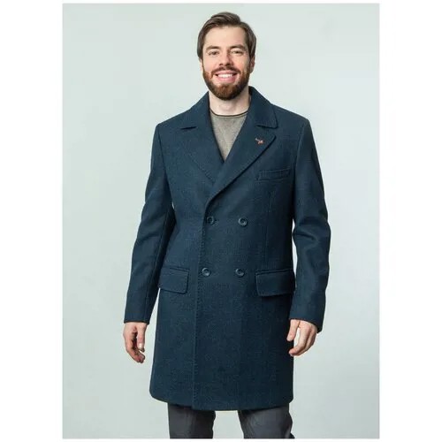 Пальто мужское 10, каляев, размер 54, зеленый