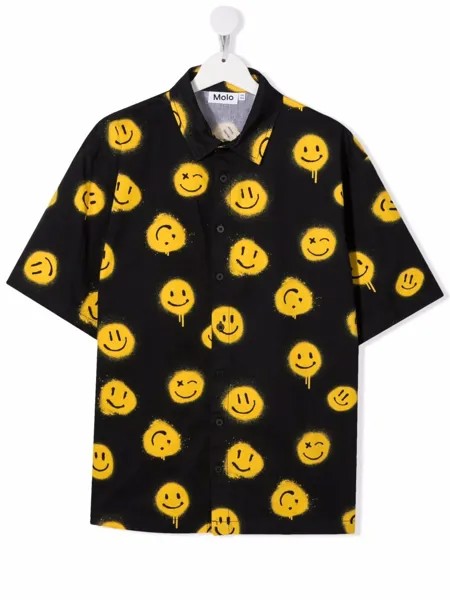 Molo TEEN smiley-print cotton shirt
