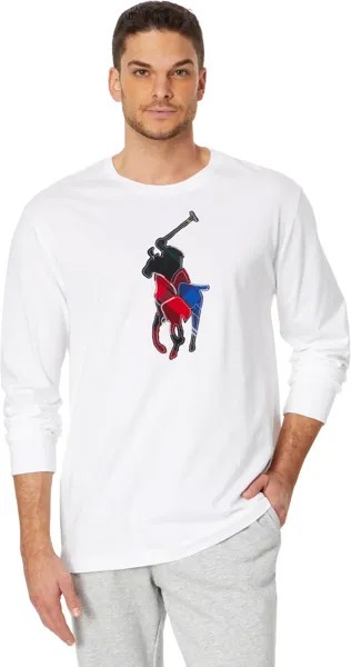 Классическая футболка из джерси с пони в клетку Polo Ralph Lauren, белый