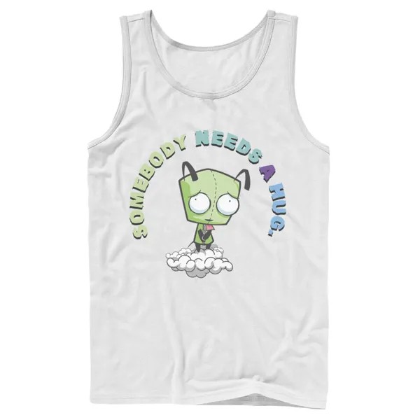 Мужская майка с рисунком Nickelodeon Invader Zim Gir «Кто-то нуждается в объятиях» и «Грустный портрет»