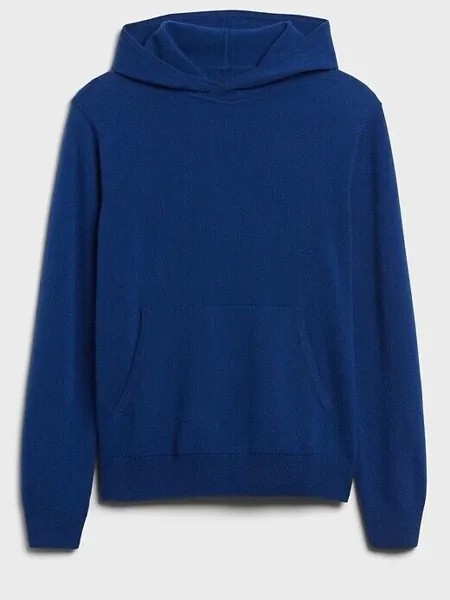BANANA REPUBLIC Кашемировый свитер Ugo с капюшоном S, маленький размер | Комета Синяя #742906 НОВИНКА