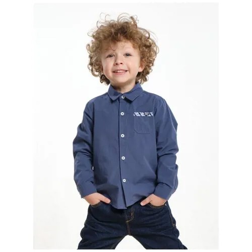 Рубашка Mini Maxi, в клетку, размер 98, синий