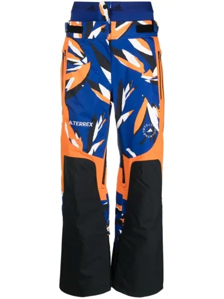 Adidas by Stella McCartney спортивные брюки с абстрактным принтом, синий