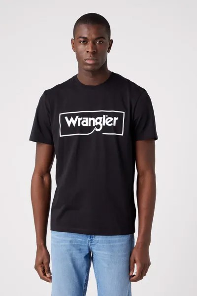 Футболка с обычным логотипом Wrangler, черный