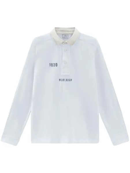 Woolrich рубашка поло с логотипом, белый