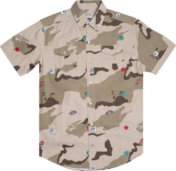 Рубашка Billionaire Boys Club All Seeing Woven Shirt 'Camo/Smoke', зеленый