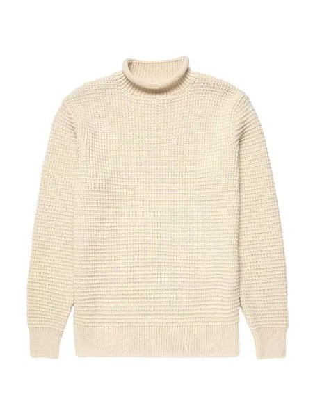 Шерстяной свитер в стиле рыбака Sunspel, экрю