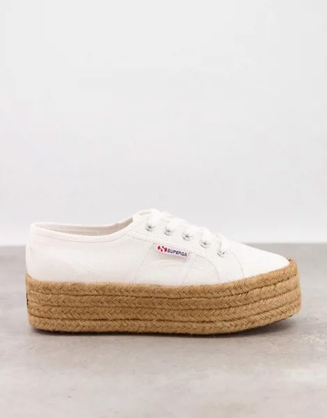 Белые кеды-эспадрильи на платформе Superga 2790-Белый