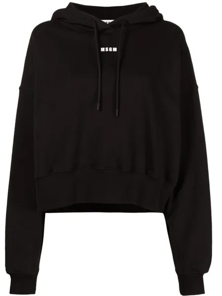 MSGM худи с кулиской и логотипом, черный