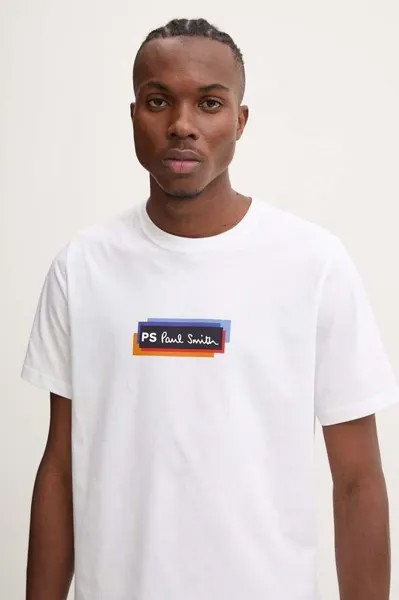 Хлопковая футболка PS Paul Smith, бежевый
