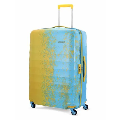 Чемодан American Tourister, ABS-пластик, полипропилен, износостойкий, размер M, мультиколор