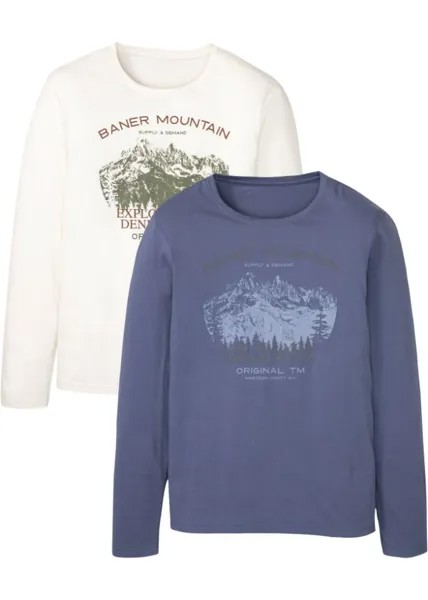 Рубашка с длинным рукавом (2 шт) John Baner Jeanswear, синий