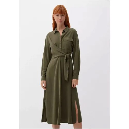 Платье s.Oliver, макси, размер 44 (2XL), зеленый