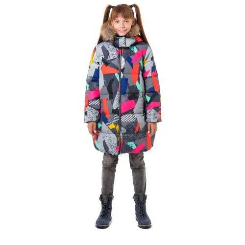 Пальто зимнее утепленное для девочки, V-Baby 64-002