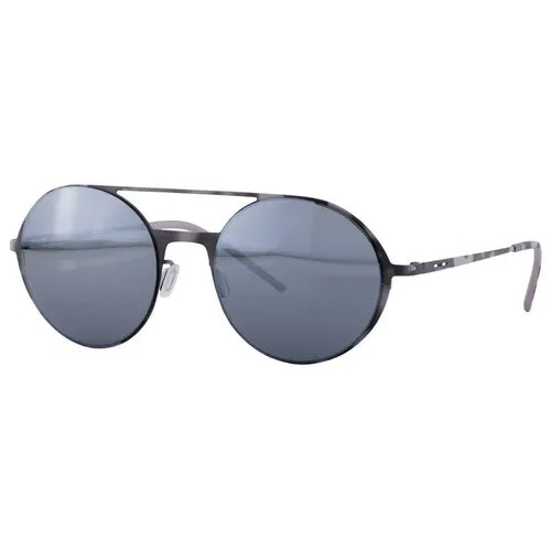 Солнцезащитные очки Italia Independent, круглые, оправа: металл, с защитой от УФ, зеркальные, серый