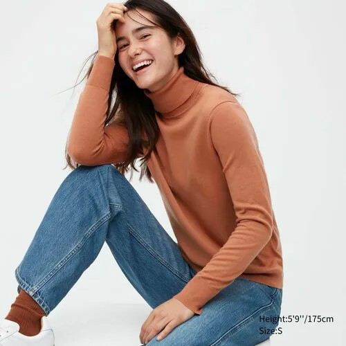 Водолазка Uniqlo, размер XL, оранжевый