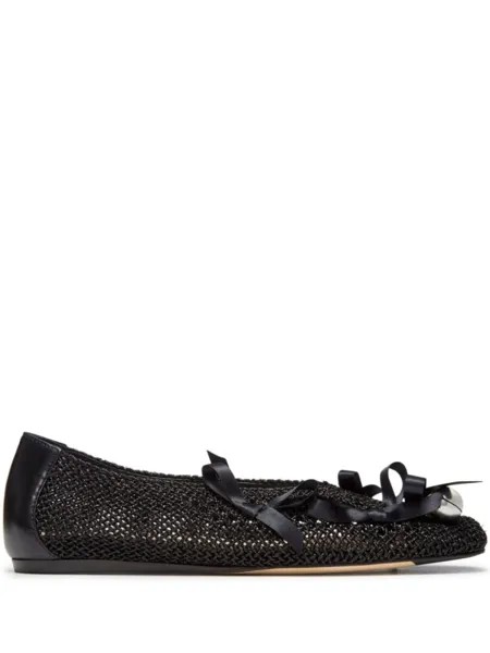 Simone Rocha балетки в технике кроше, черный
