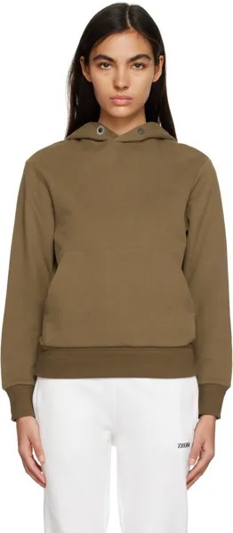 Худи цвета хаки с заклепками ZEGNA