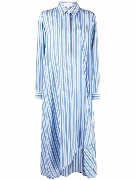 Michael Kors Collection шелковое платье-рубашка в полоску
