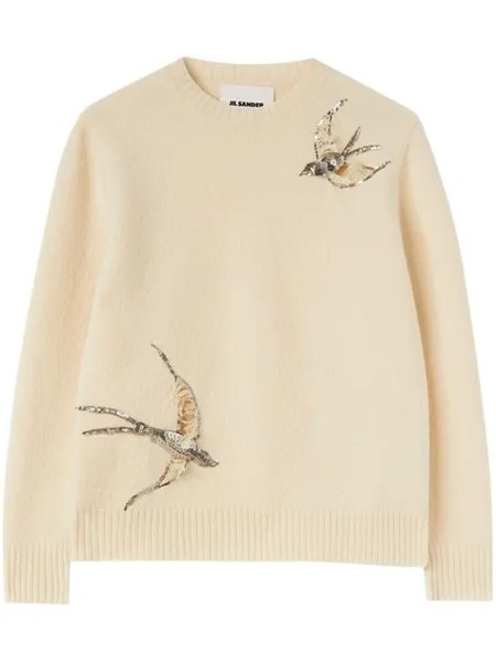 Jil Sander джемпер с пайетками, белый