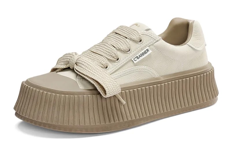 Кроссовки C°BANNER Skateboarding Shoes Women's Low-top Beige, бежевый