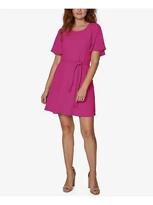 BETSEY JOHNSON Женское розовое мини-платье с поясом и короткими рукавами + расклешенное платье Petites 8P