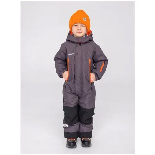 Комбинезон UKI Kids, зимний, подтяжки, мембрана, светоотражающие элементы, размер 110, водонепроницаемость 5000 мм вод. ст., серый