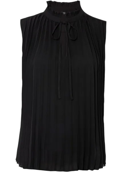 Плиссированная блузка-топ Bodyflirt, черный