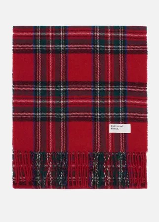 Шарф Universal Works Tartan Wool, цвет красный