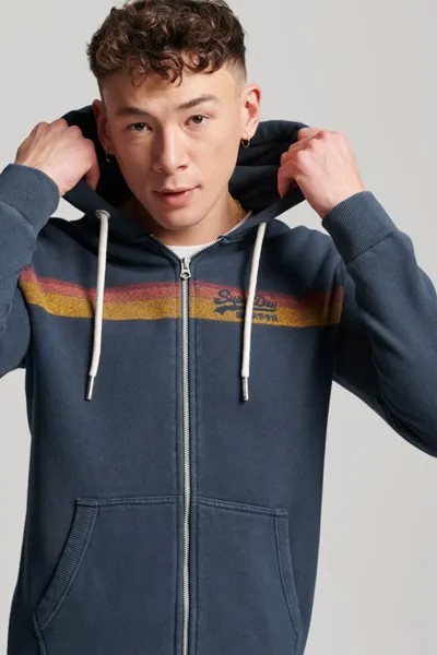 Худи на молнии Vintage Logo Cali Superdry, синий